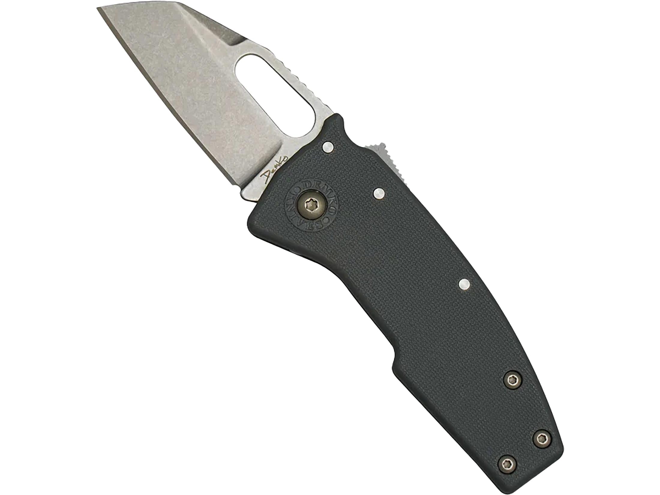 Nano Shark Pocket Knife 2" Shark Foot AUS-10 Satin Blade Glass Reinforced Nylon (GRN) Handle Gray