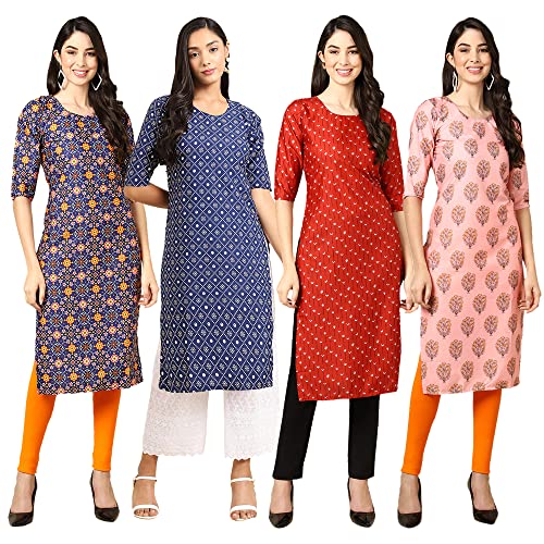 Image of Pinkmint Women's Crepe Digital Print Straight Kurta (RM-348-370-360-366)
