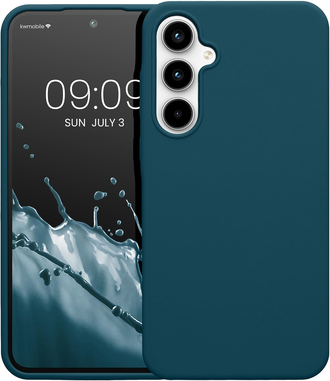 kwmobile Case Compatible with Samsung Galaxy A35 Case - TPU Silicone Phone Cover with Soft Finish - Teal Matte image 5