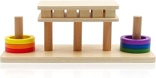 Hidoggy Diapositiva de anillo de madera Montessori