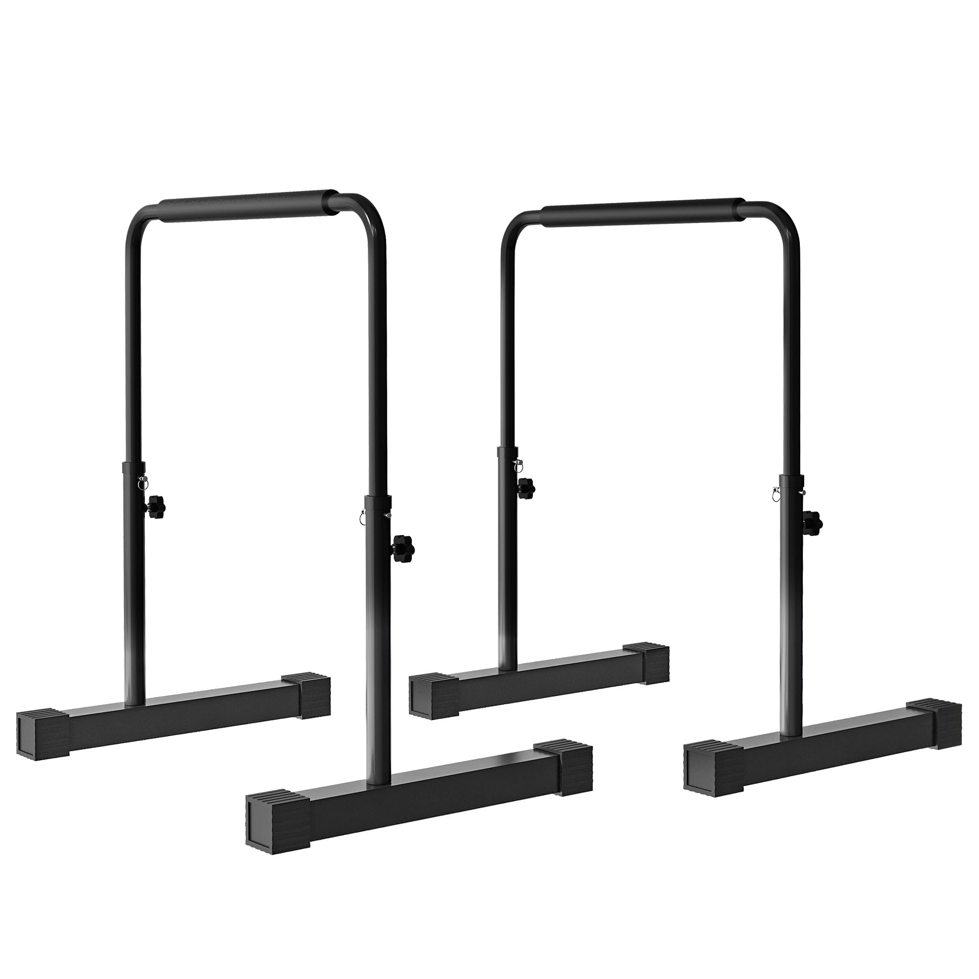 SPORTNOW Dips barra paralela estación de entrenamiento ajustable de acero, altura ajustable con 4 niveles para Dips, Push Up, Parallets Fitness, negro