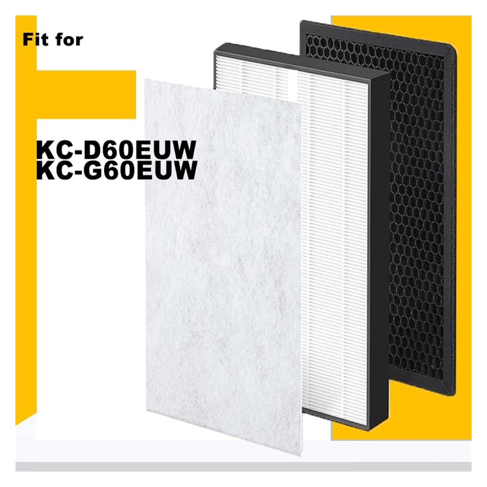 Reemplazo Del Cartucho De Filtro Purificador De Aire, Compatible Con Sharp | For FZ-D60HFE FZ-D60DFE KC-D60EUW KC-G60EUW, Filtración Multicapa(Set3)