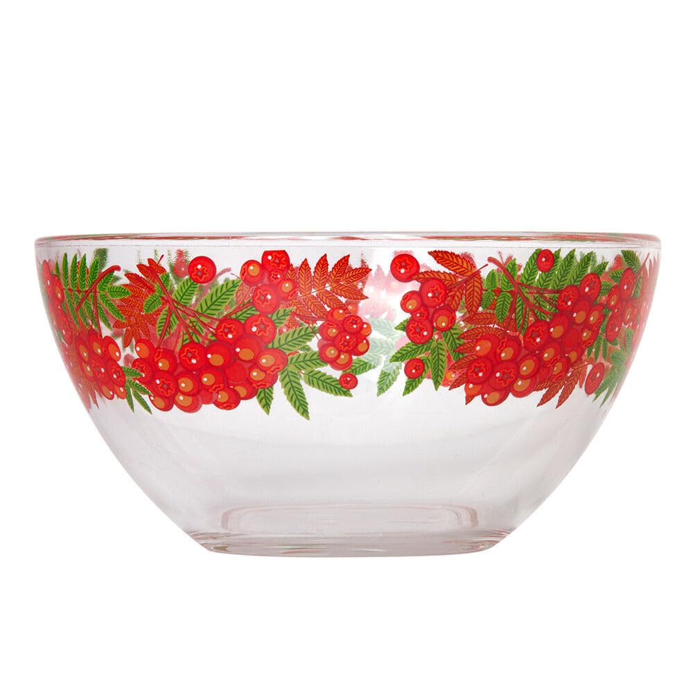 Glas-Servierschüssel-Set, 2 Stück, 670 ml und 1,4 l, große Salatschüssel, Rührschüssel zum Kochen, Vorbereiten, Glas-Obstschale, tiefe Schüssel für Küche, mikrowellen- und spülmaschinenfest, (Ashberry