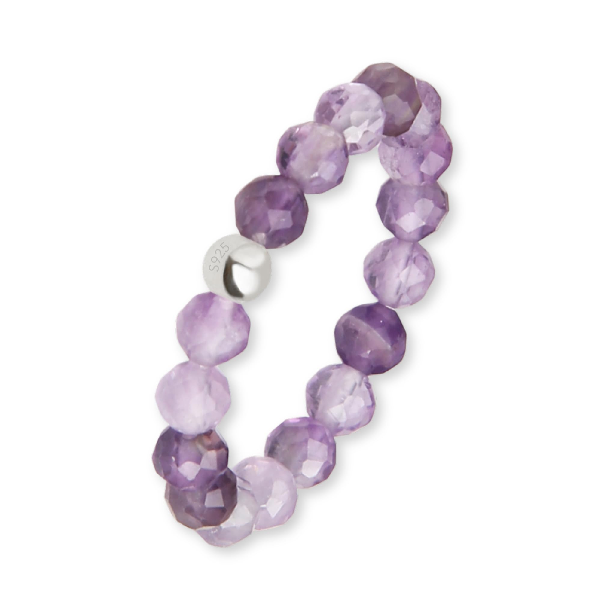 GD GOOD.designs Anti Stress Ring aus Naturstein Perlen für Damen | Elastische Anxiety Rings - Fidget Ringe | Ringgröße 52-60