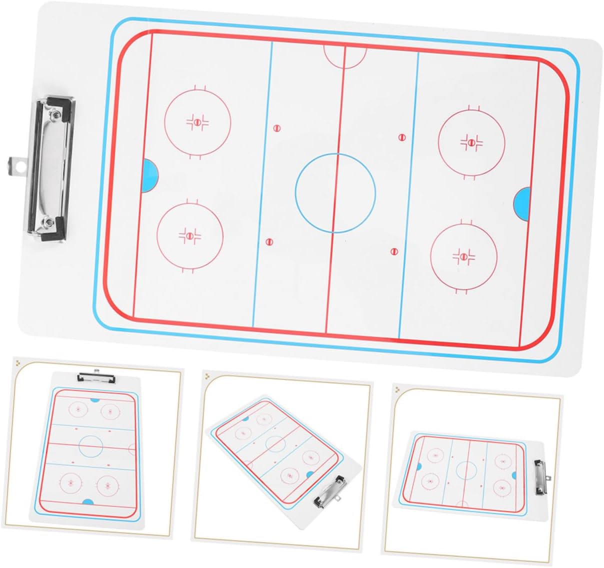 2Pcs Hockey Clipboard Whiteboard Durable Boards for Strategy Planning Match Commanding Reusable Erasable Surface for Teams