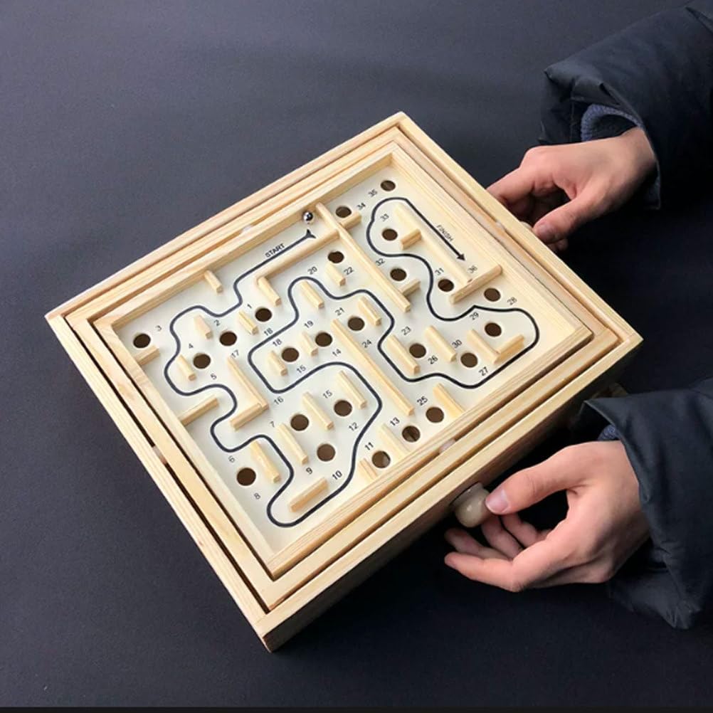 Juego de Mesa de Laberinto de Madera Montessori