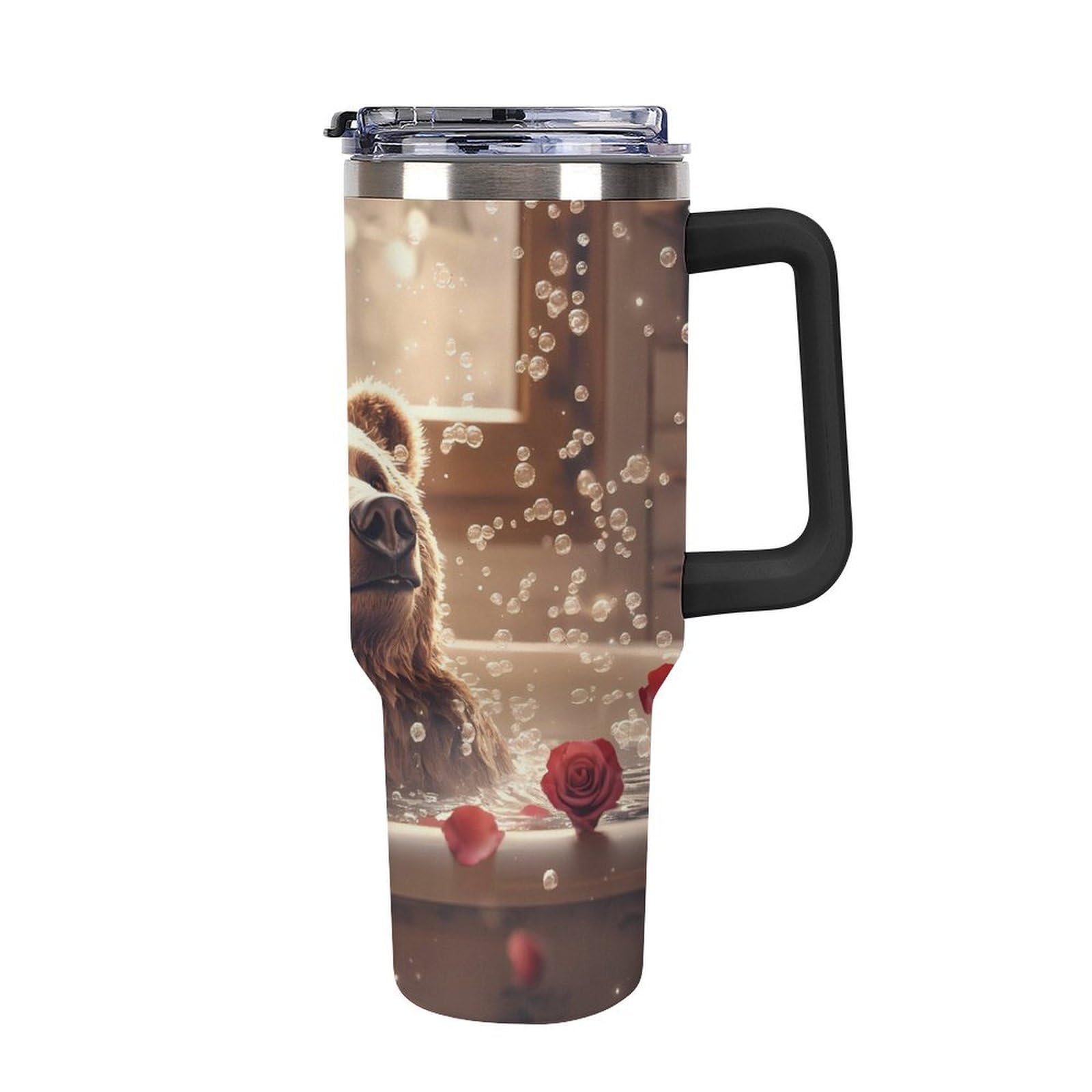 Contenant isotherme voiture : tasse à café de voyage noire 40 oz haute capacité à poignée fixe