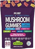 Vista 1 de Organic & Functional Mushroom Gummies Supplement ASHWAGANDHA,REISHI,Turkey Tail MAITAKE, SHATAKE Chaga CORDYCEPS BOOSTS Cognitive,Performance Gluten