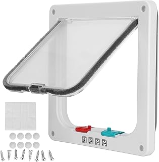 Porta para gatos Porta para animais de estimação Porta para gatos Porta interna para animais de estimação Porta de tela para animais de estimação Porta de tela para animais de(S-Branco)