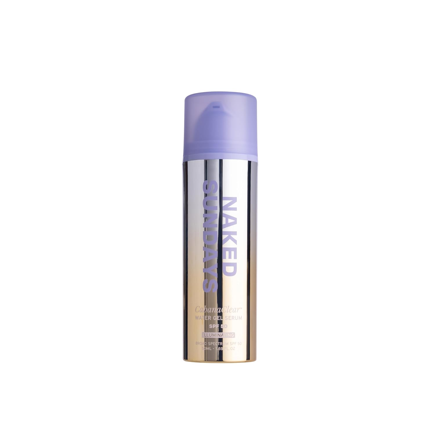 Naked Sundays CabanaClear Illuminating Water Gel Serum SPF 50 – Hydrating Glow Sunscreen Serum, Lightweight Water-Gel, Broad Spectrum UVA/UVB, Makeup Primer + Radiance Booster, 50ml