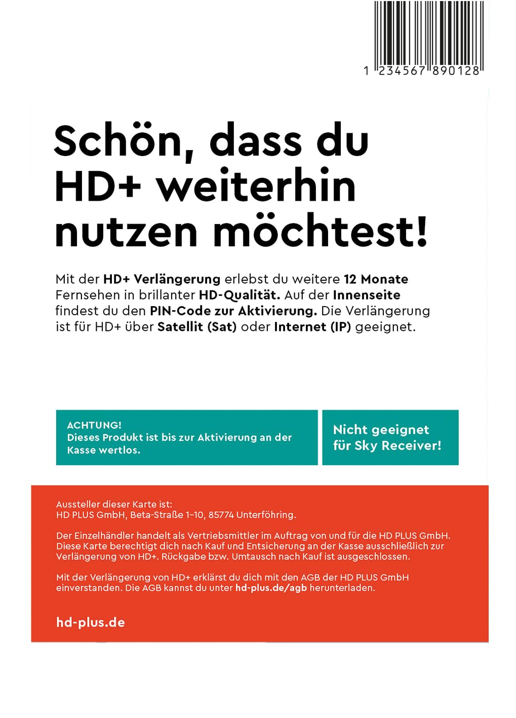 HD Plus Extensión de 12 meses envío por correo