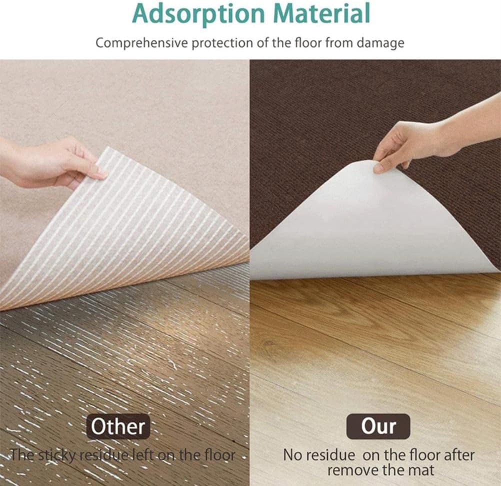 Anti Slip Chair Mat for Office Desk & Hardwood Floors, Self Adhesive Floor Protector for Computer Desk Brown