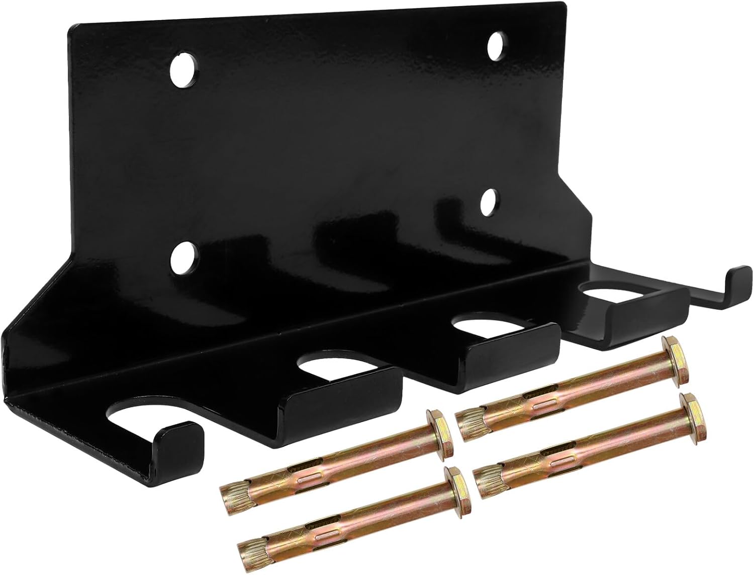 Ciieeo Wall-mounted Barbell Rod Holder and Dumbbell Rack, Steel Fitness Storage Rack with Four Hanging Slots for Home Gym Weightlifting Equipment Organization