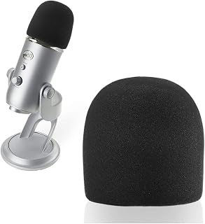 Tomyeer - Funda para micrófono (espuma de mano, 2 unidades), color negro