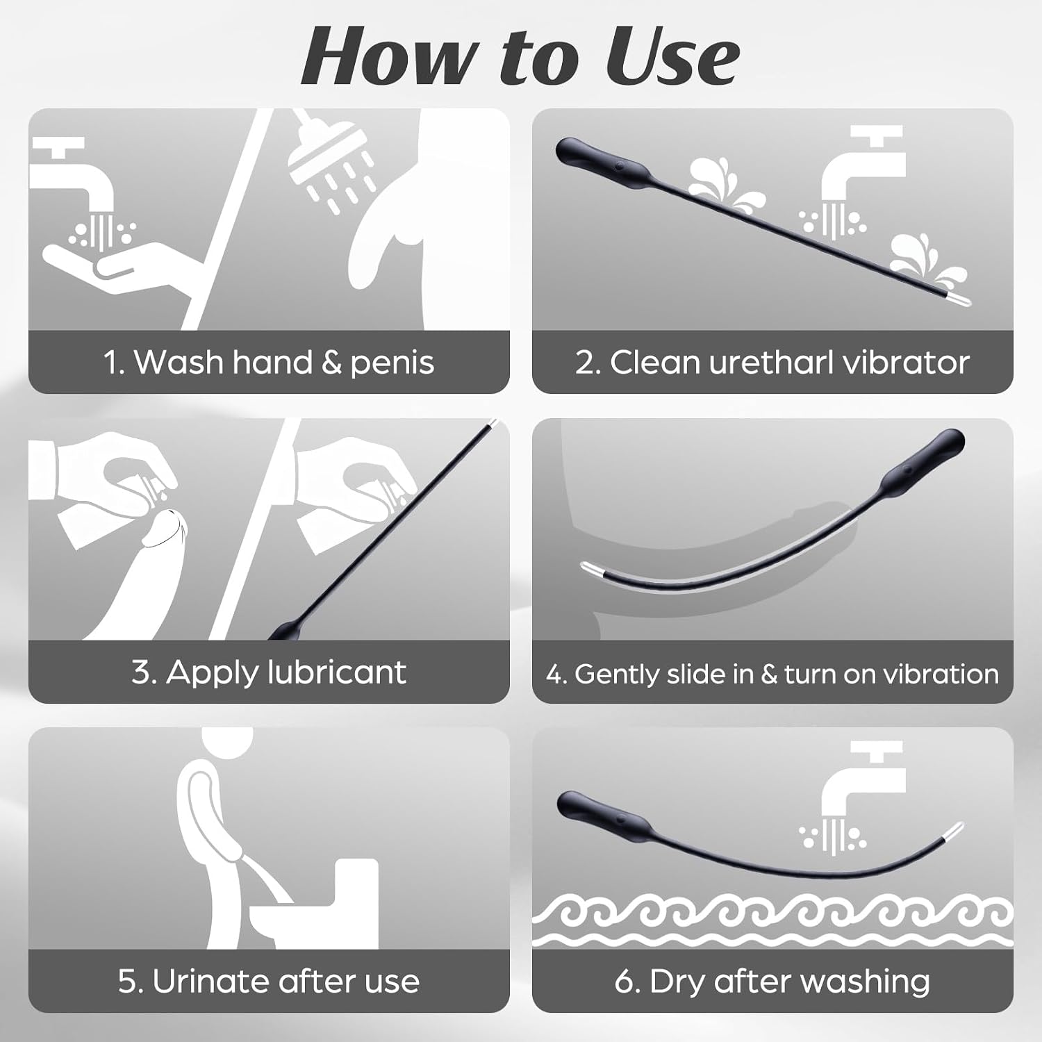 Sounding Rods Urethra Vibrator Male Sex Toy, Yuanzmo Male Vibrator Penis Prostate Massager with 10 Vibration Modes, Silicone Penis Plug Catheters & Sounds with Multiple Stimulation Points. BDSM Play