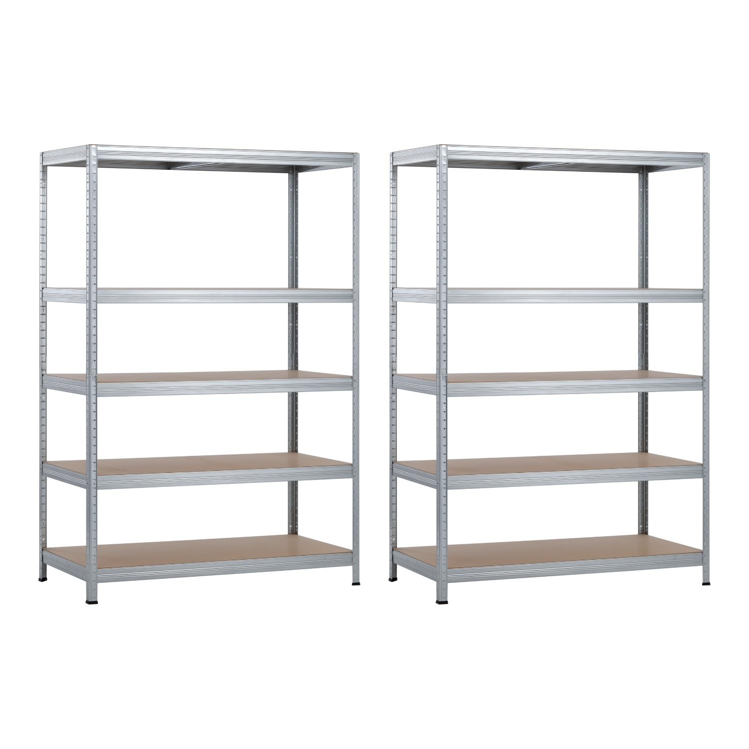 THINIA HOME Pack 2 Estanterías Modulares con 5 Baldas Ajustables 180x120x60cm 1250Kg