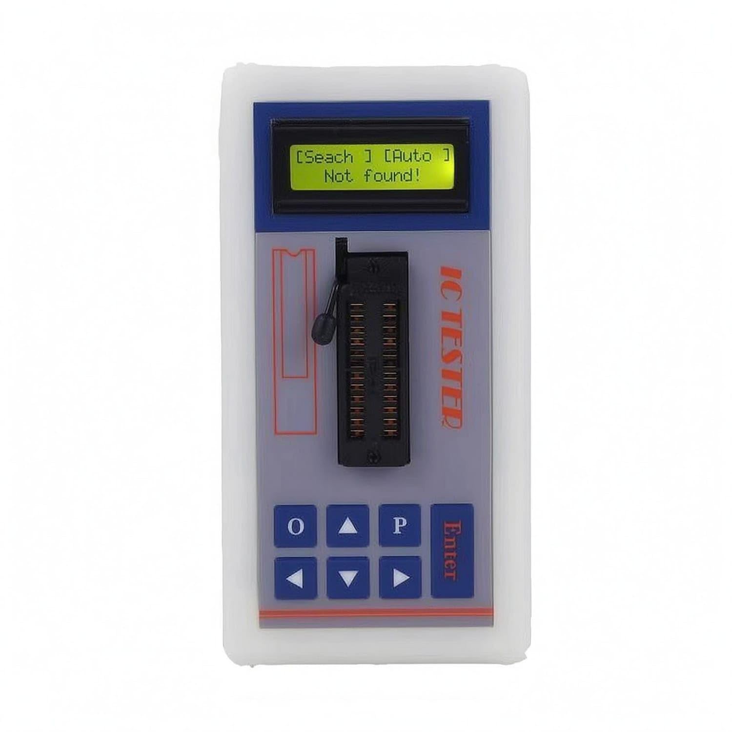 LCD Display IC Tester Control Buttons Handheld IC Tester Compact Electronic Test Equipment Plastic Body, Blue Console-image-11