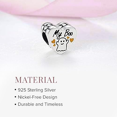 Miniatura 2 de EVESCITY Colgante de plata 925 My Boo Cute Ghost Halloween Fashion Sterling Charm Charm Charm para pulseras  El mejor regalo de joyería para sus