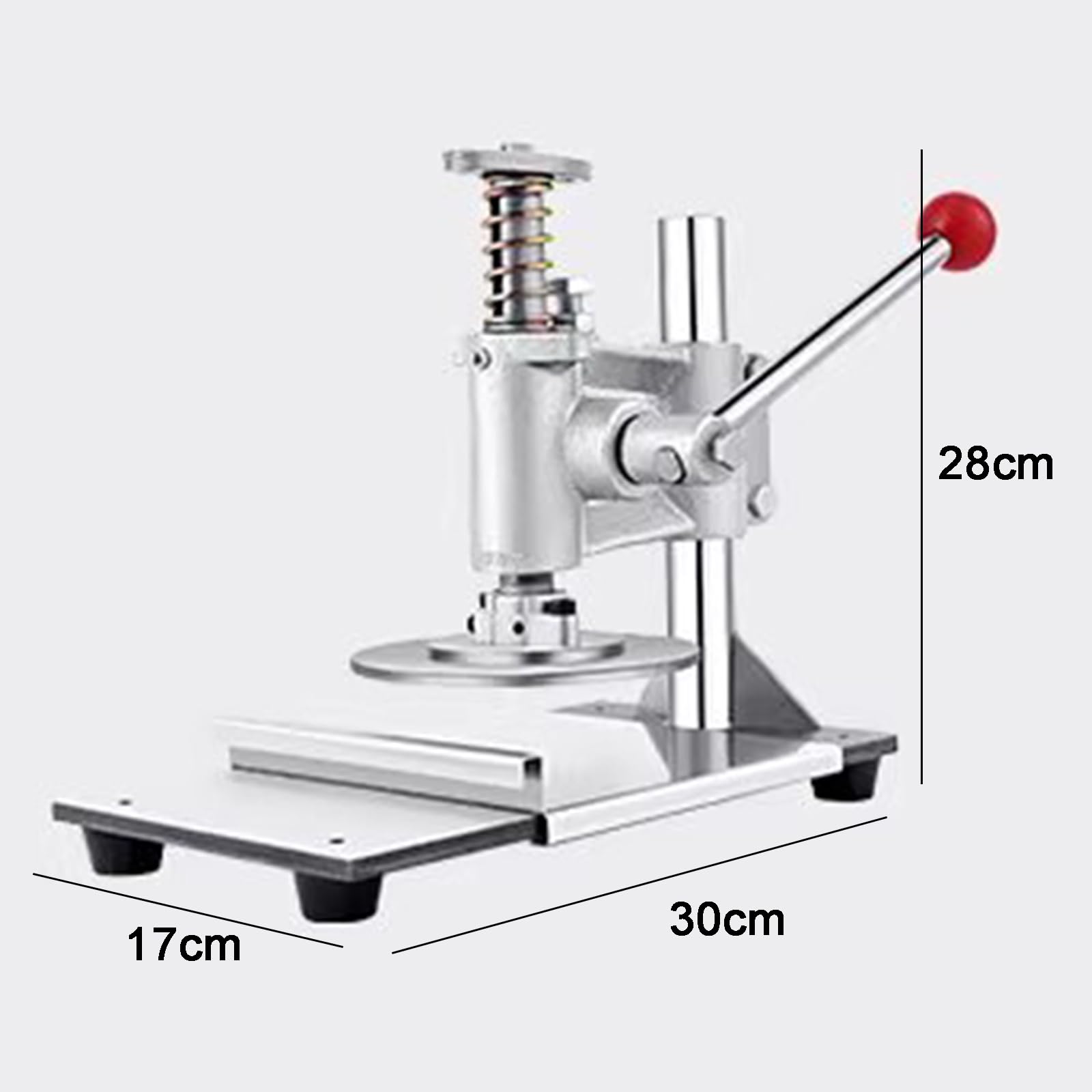 Aplanadora De Masa Comercial De Acero Inoxidable, Prensa Manual Para Masa, Con Placa Redonda De 16 Cm, Bandeja Extraíble, Grosor Ajustable, Para Pizza, Tortillas, Masas Para Tartas Y Pasteles.