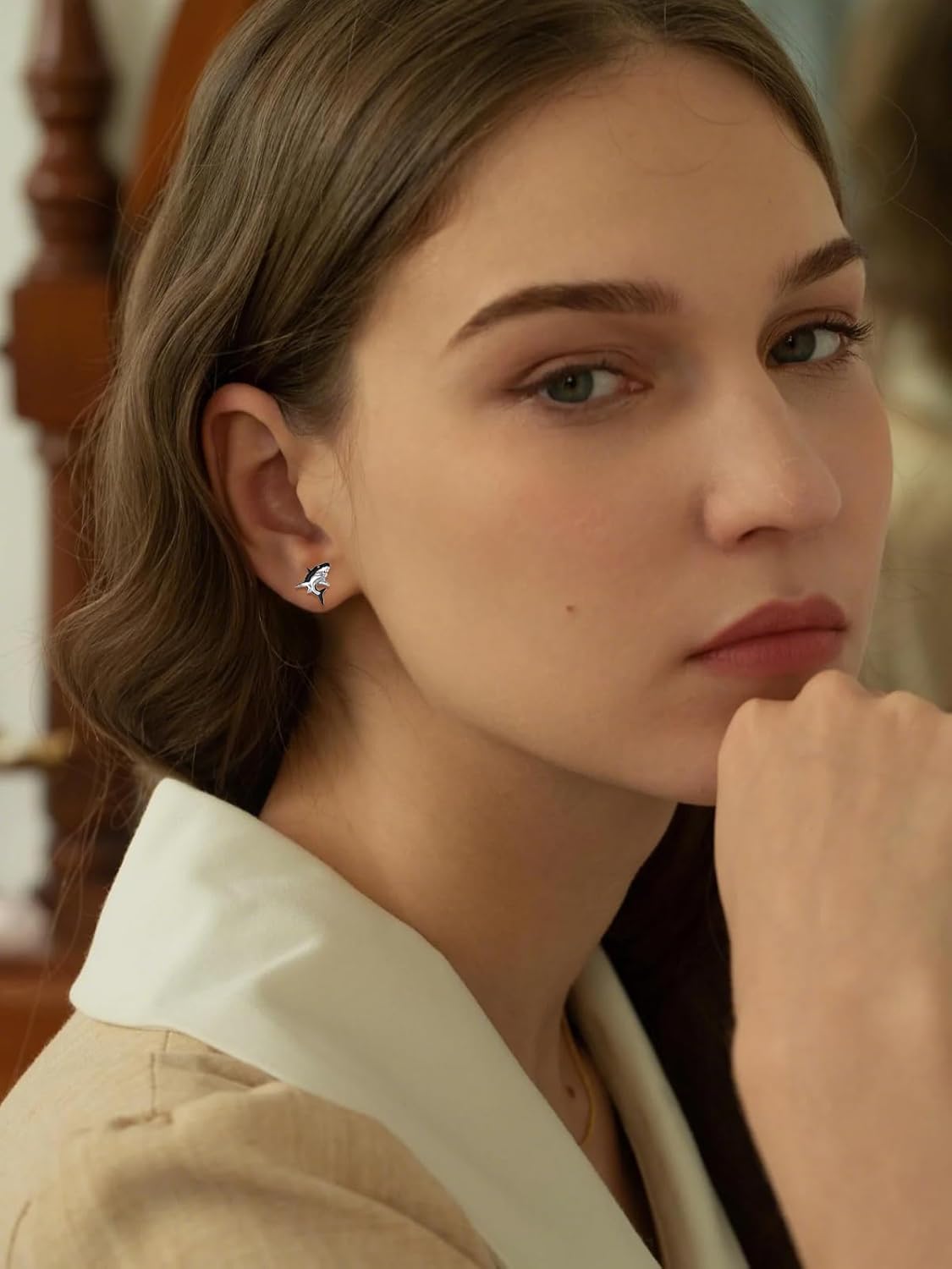 Animal Ocean Theme Stud Earrings 925 Sterling Silver Ocean Beach Themed Jewelry Gifts for Women