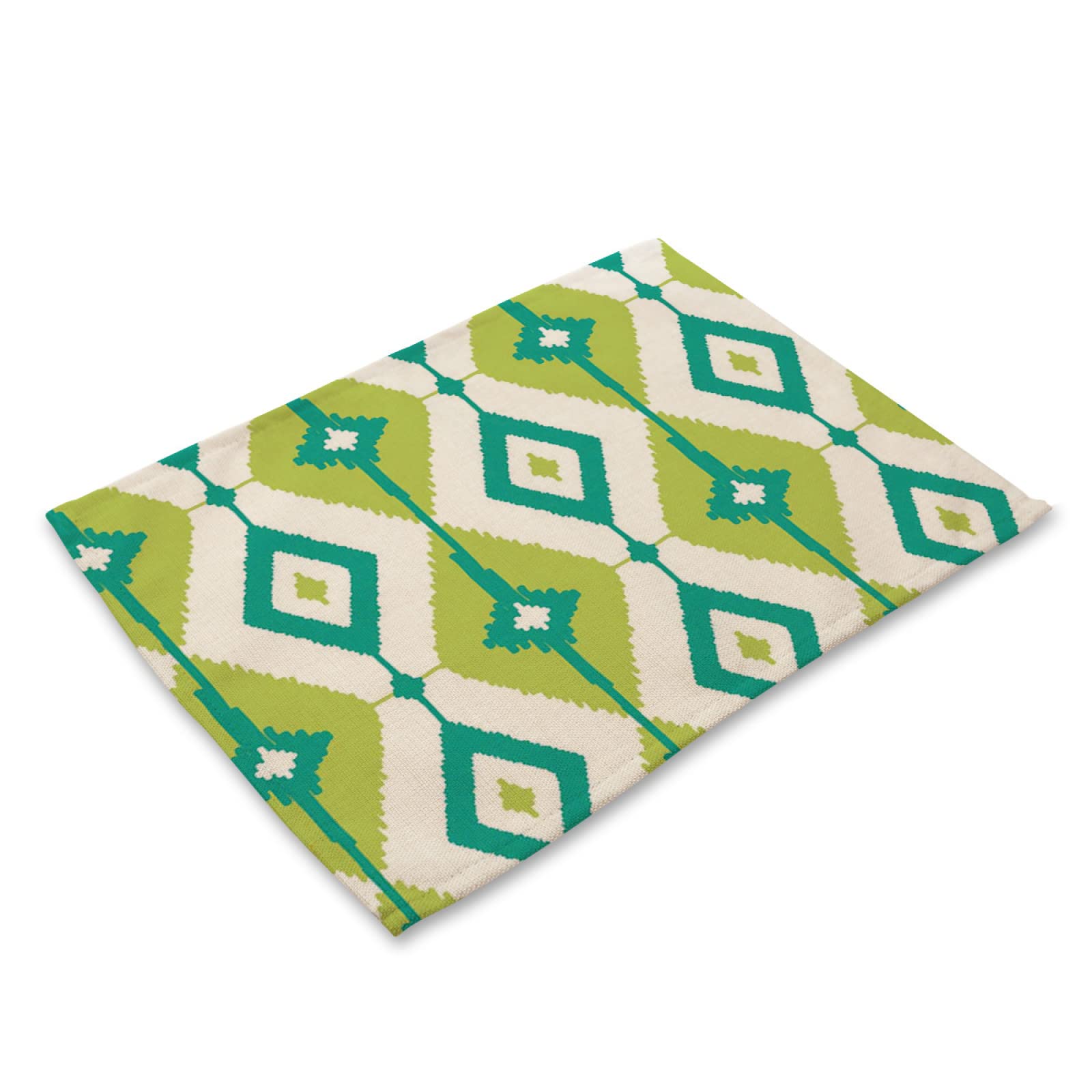 Tovagliette Colazione Matcha Verde Beige Tovagliette Americane Cotone Lino Tovaglietta Americana Lavabili Tovagliette Americana Antiscivolo Tovagliette Colazione Resistente Calore 30x45 8 Pcs
