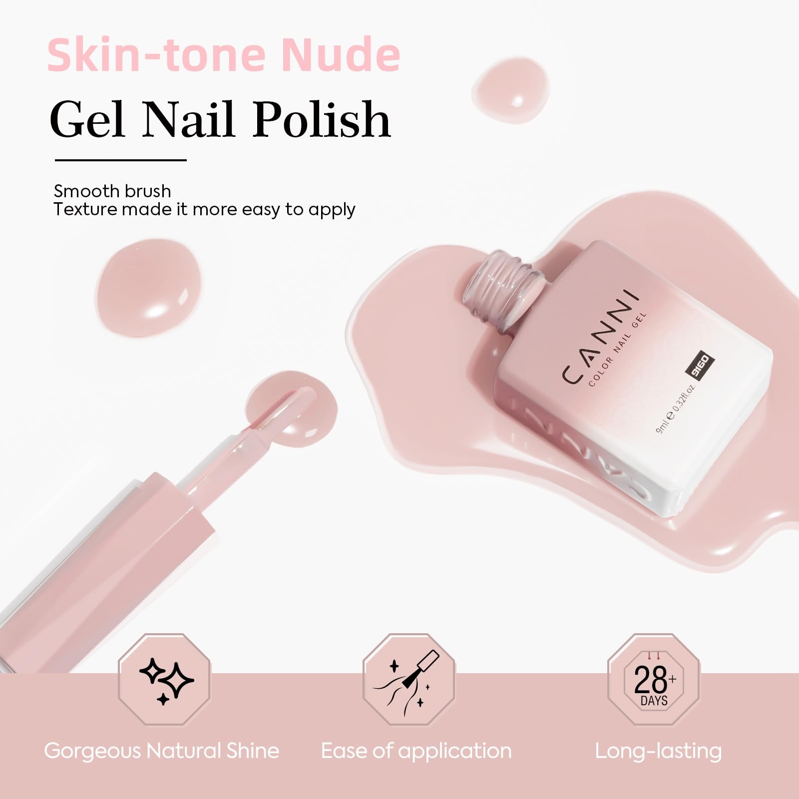 CANNI 6 Colors 9 ML Hema-Free Dark Red Gel Polish Set, Deep Cherry Red Burgundy Gel Nail Polish Blood Wine Red Color Kit, Soak Off LED Nail Gel Manicure Kit DIY at Home Salon Gifts: 2355-Soft Nude Neutral