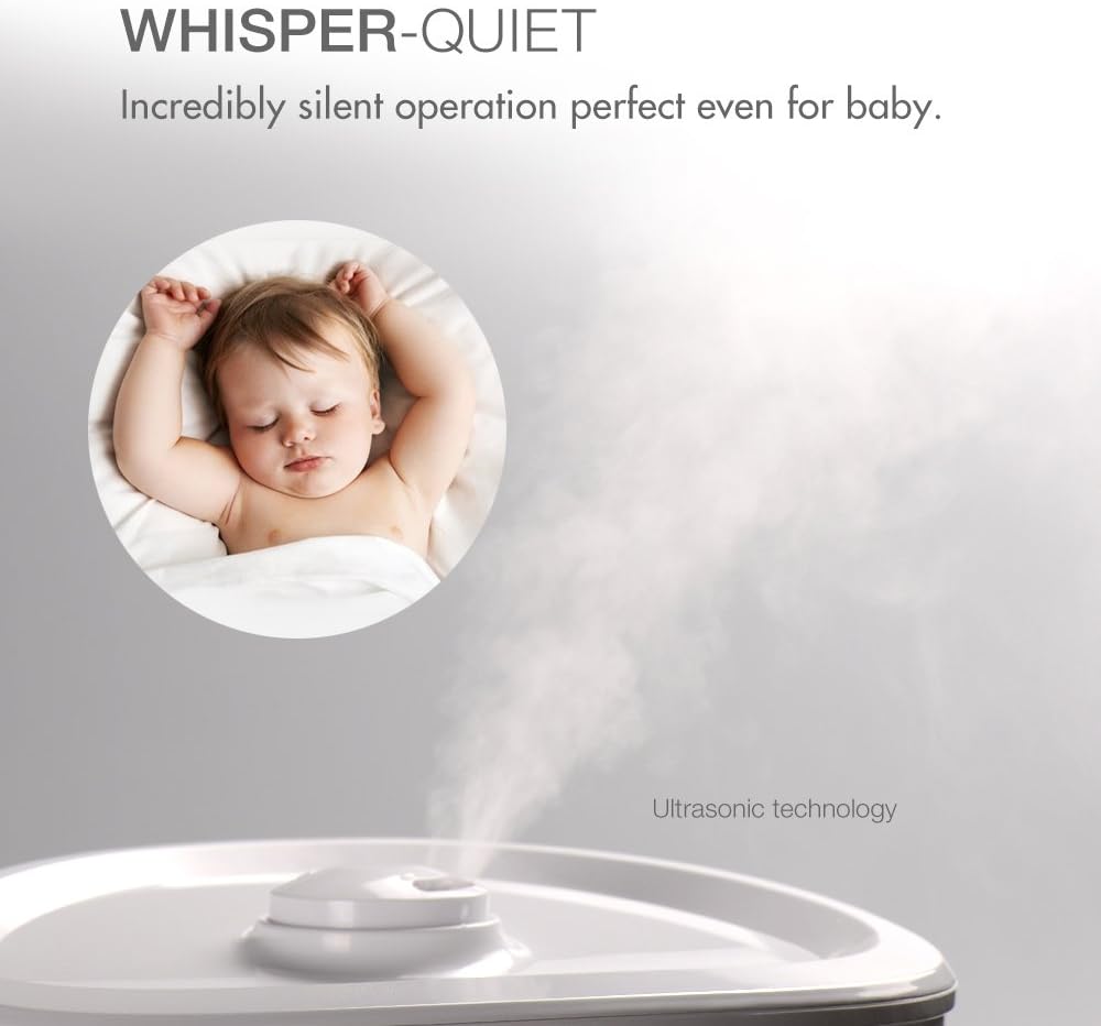 Cool Mist Humidifier Topside Refill Water, multifun 0.8GAL/3.1L Large Capacity Ultrasonic Humidifier for Bedroom, Essential Oil Diffuser with Whisper-quiet Operation, Easy to Clean Anti-mold