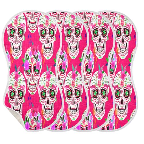 Graffiti Flower Skull Burp Cloths Unisex Cotton Burp Cloths Absorbent and Non-Seeping Suitable for Babies, Toddlers, Newborns3