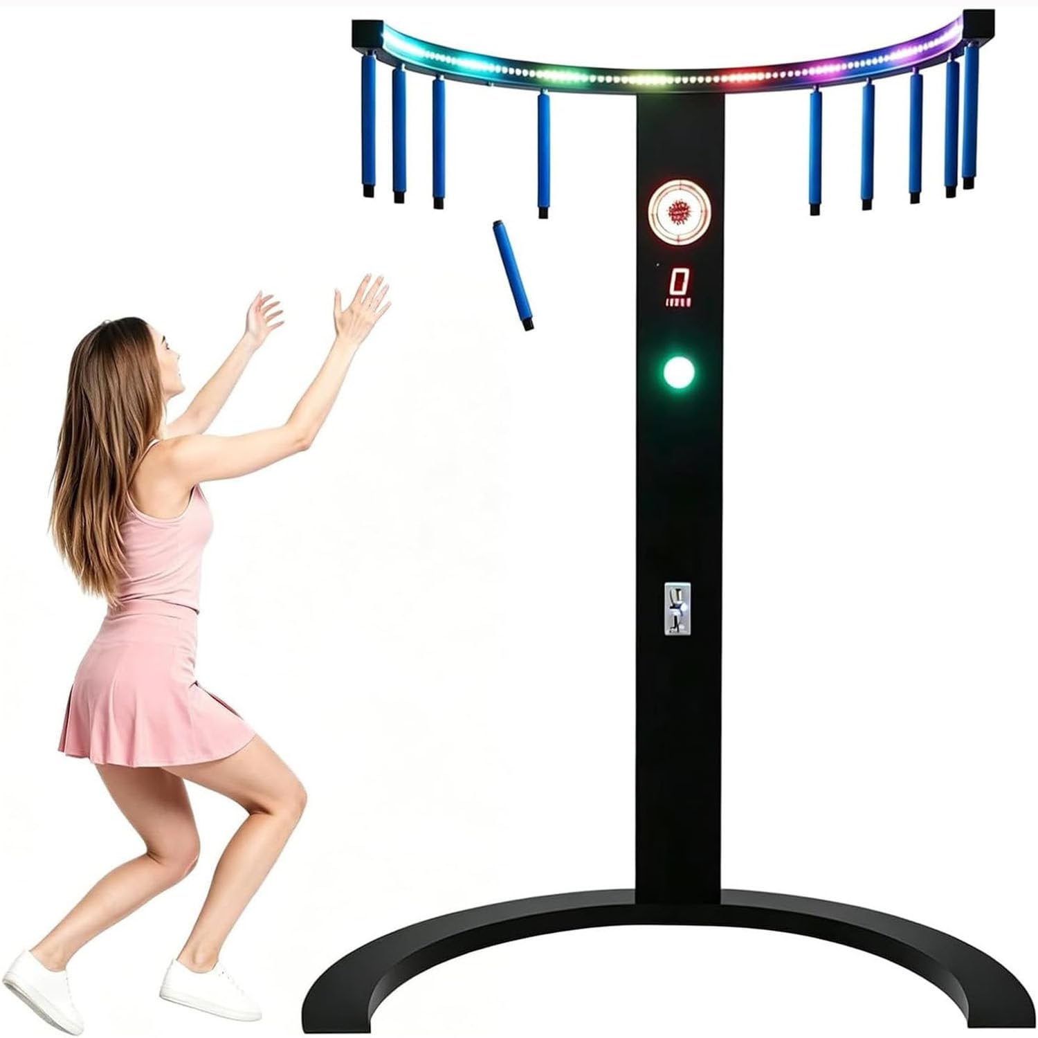 Hand-Augen-Koordinationstraining, Reflex-Stick-Spiel mit LED-Beleuchtung und MP3-Player, 10 Geschwindigkeitsstufen, Arcade-Automat, ideal für Partys und Spieleabende mit der Familie