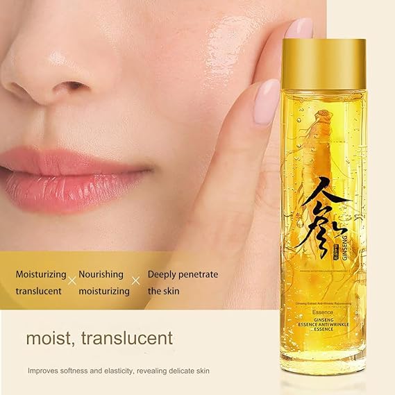 Ginseng Essence Anti-Wrinkle Serum, Hydrating & Firming Face Oil with Ginseng Root Extract, Korean Herbal Anti Aging Serum for Smoother Skin Reduce Fine Lines (4.05 fl oz * 2PCS)