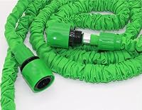 Yiting Bővíthető Kerti Locsolótömlő 7,5-60m - Flexibilis Gumitömlő 8 Funkciós Szórófejjel, Univerzális Csatlakozókkal, Zöld 7