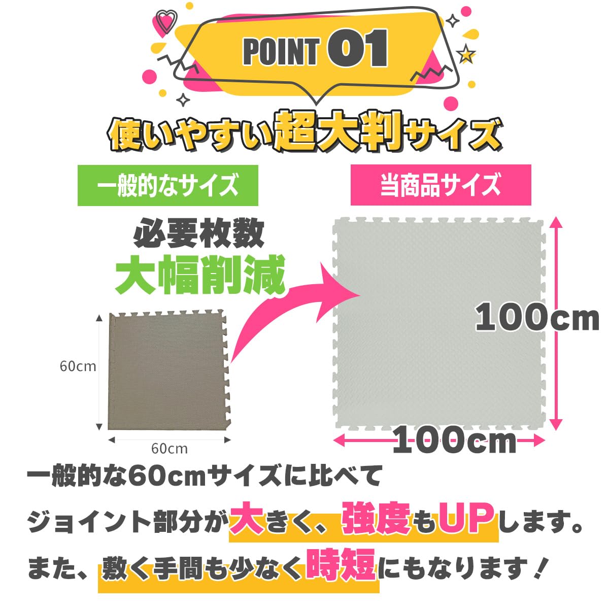 Amazon.co.jp: EasyChange ジョイントマット 大判サイズ 100