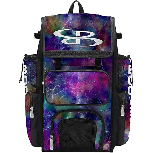 Boombah Superpack Bat Bag - Backpack Version (no wheels) - Holds 4 Bats - Nebula 2.0 Bat Bag Multi