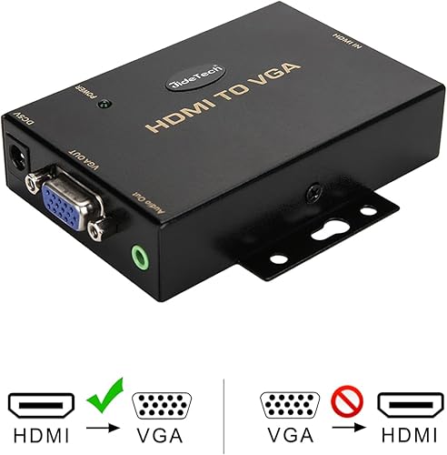 Vista 3 de JideTech HDMI to VGA Converter with 3.5mm Audio Supports 1080P for PC Laptop Display Computer Mac Projector