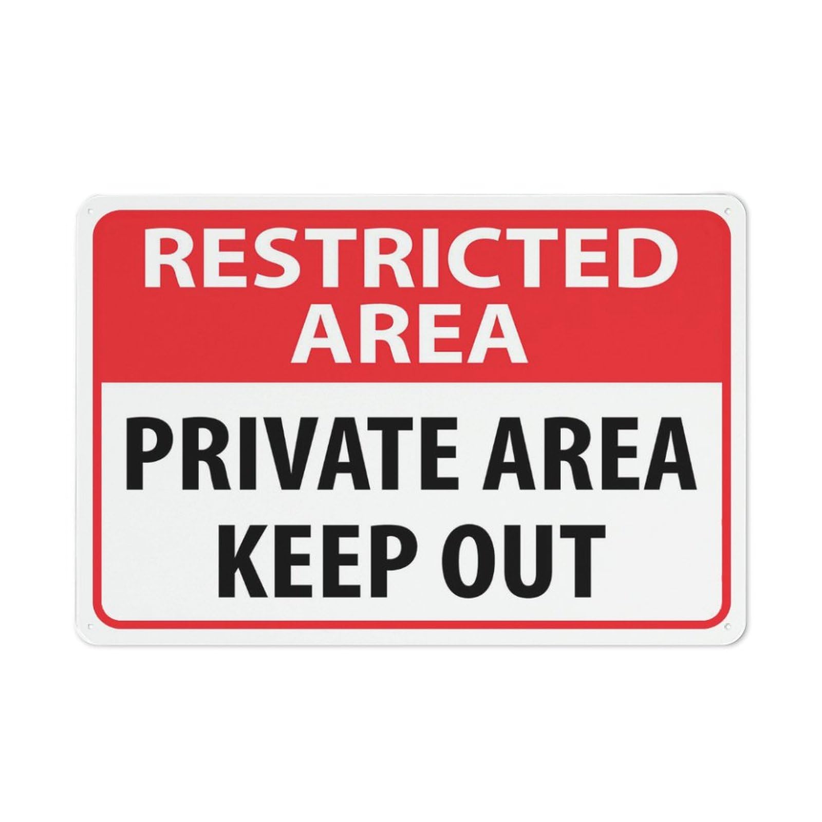 Peiyeety A005 Metal Tin Sign Restricted Area Private Area Keepquote Vintage Metal Wall Art Plaque For Home Living Room Bedroom Farmhouse Patio Rustic Wall Decor 12X16 Inch