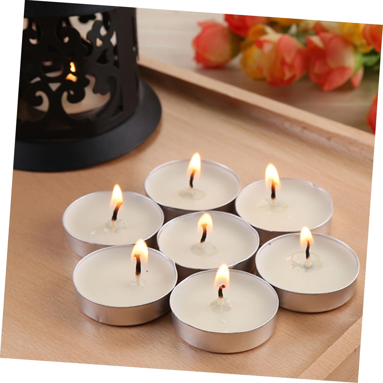 Candele Tealight Rotonde Piccole 100 Pezzi Paraffina Bianche