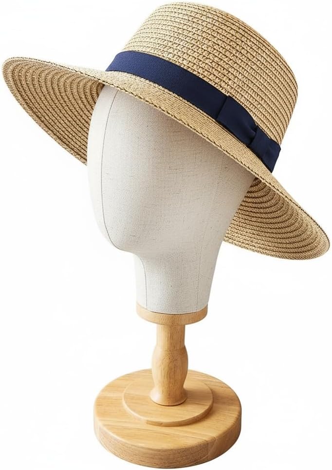 Wig Stand Mannequin Head with Wooden Base – Display and Store Wigs, Hats, or Head Accessories – Adjustable & Durable Head Model for Wigs, Hats, and Crafts