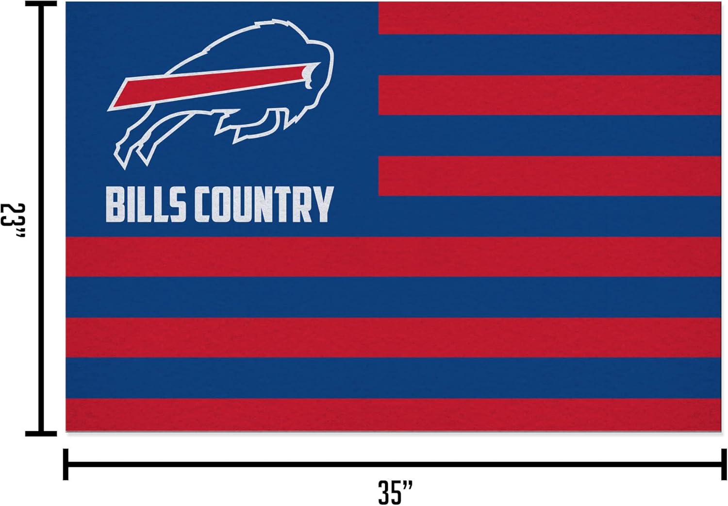 Rico Industries NFL Football Buffalo Bills Country 25" X 35" Felt Wall Décor, Wall Safe for Living Room, Office, Dining Room, Bedroom, Easy to Hang - Made in The USA
