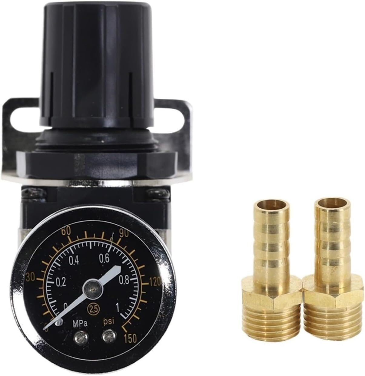 Crcrc One Color Ar2000-02 G1/4'' Pneumatic Pressure Regulator With Pressure Gauge, Adjustable Regulating Valve For Compressors 1Pc(Ar2000-02 Bt-8-02)