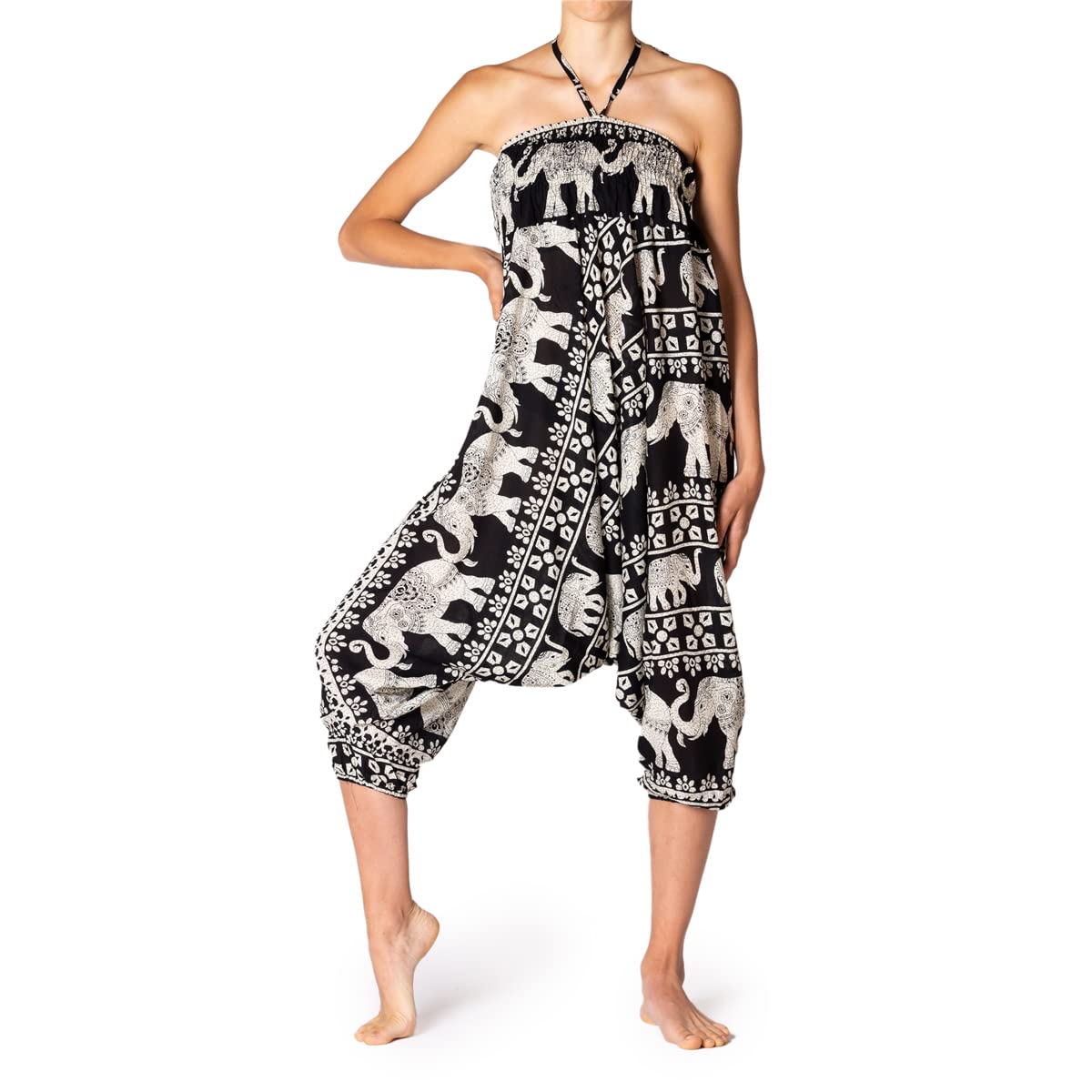 PANASIAM Aladin Pants Design Chang I 100% Viscosa Naturale - piacevolmente Morbido e Leggero I Elastico di Alta qualità in Vita - per Una vestibilità Sempre Confortevole I Pantaloni Harem