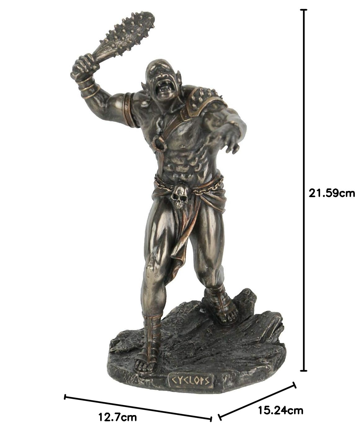 Veronese Design Cyclops Club-Skulptur aus Kunstharz, 21,5 cm, bronzefarben
