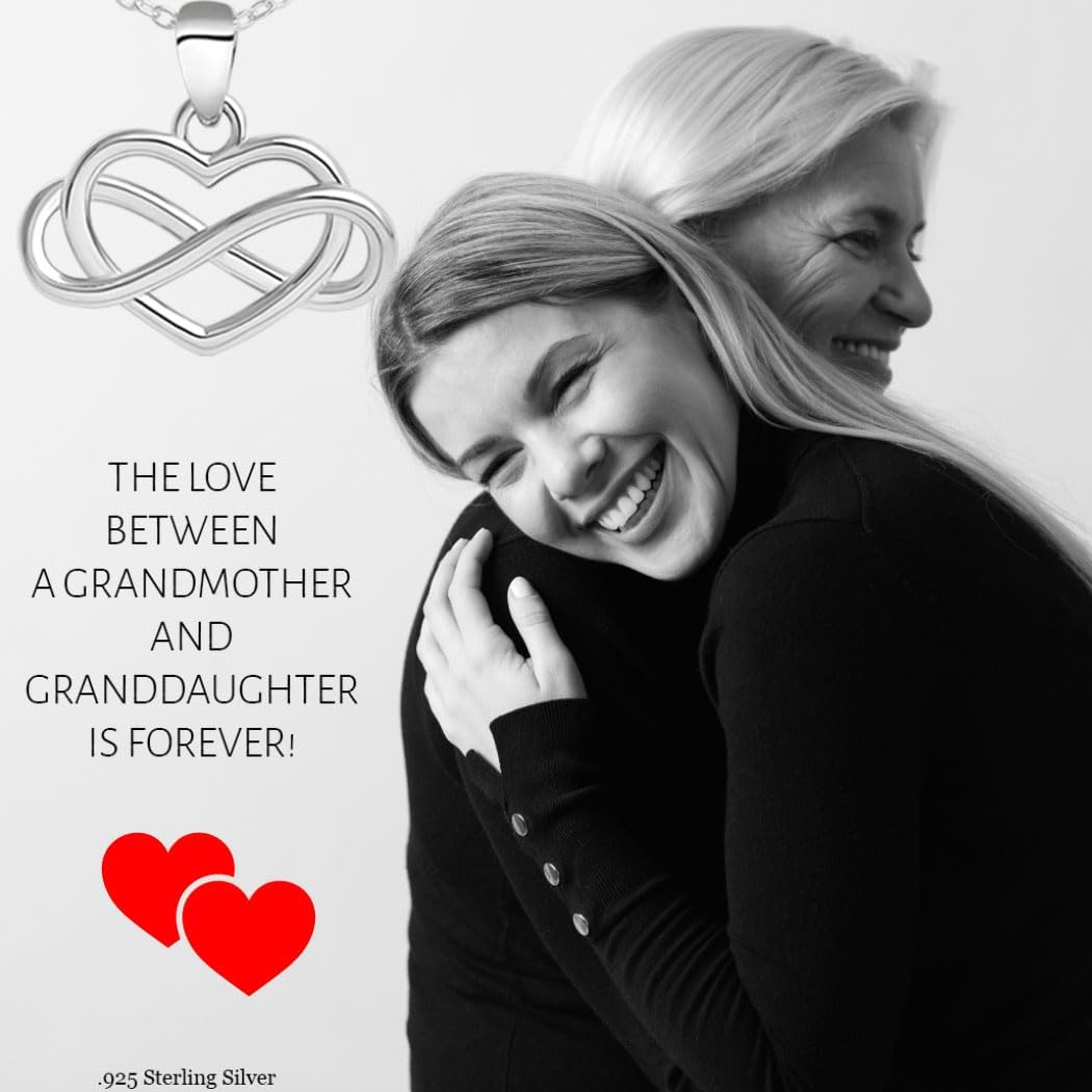 LUV AND GRATITUDE Granddaughter Gifts from Grandma, Granddaughter Necklace, Granddaughter Birthday Gifts, Sterling Silver Infinity Heart Necklace for Granddaughter with Message Card and Gift Packaging - Image 7