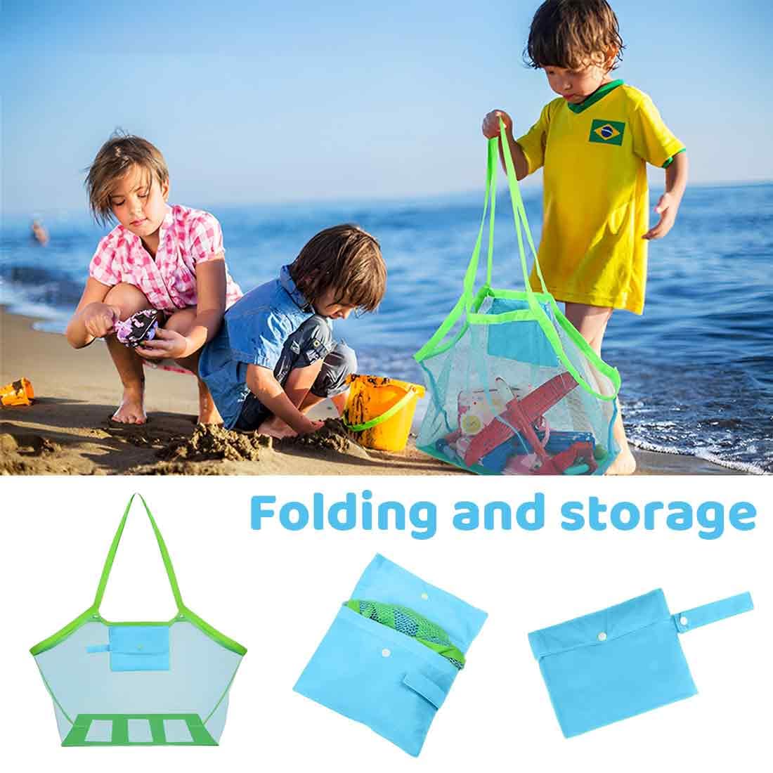 Borsa da Spiaggia, Porta Giochi Bambini, Grande Borsa Lunga Durata per Sabbia Nuotare e Piscina e Deposito Giocattoli Bambini da Sabbia e Acqua