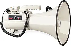 Megafone profissional de 75 W com gravação, sirene, lâmpada USB e leitor SD para alto-falante portátil ao ar livre