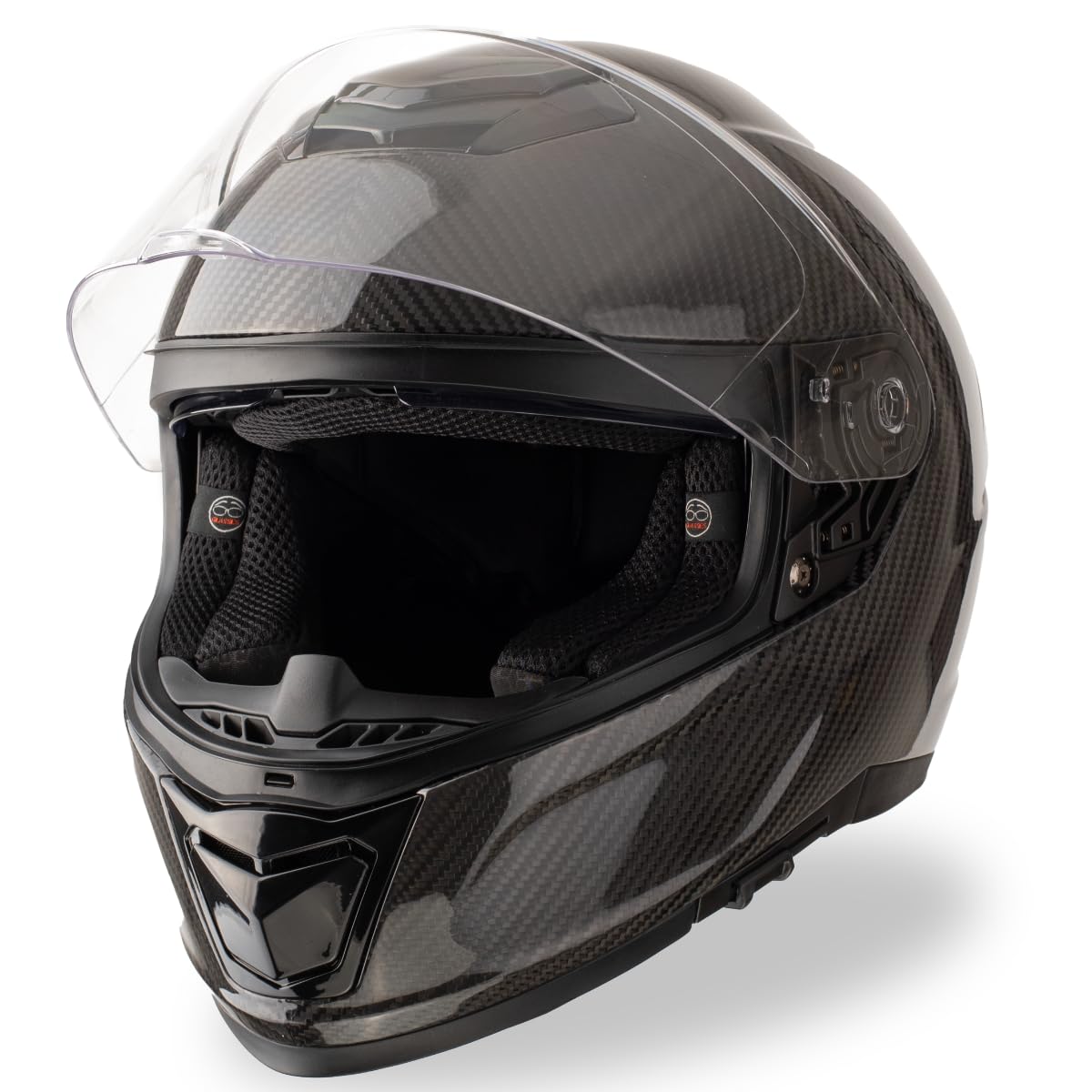 VINZ Dalton Carbon Integralhelm mit Sonnenblende | Motorradhelm / Vollvisierhelm ECE 22.06 | Full-Face Helm / Motorrad Helm für Damen & Herren | In Gr. XS - XXL