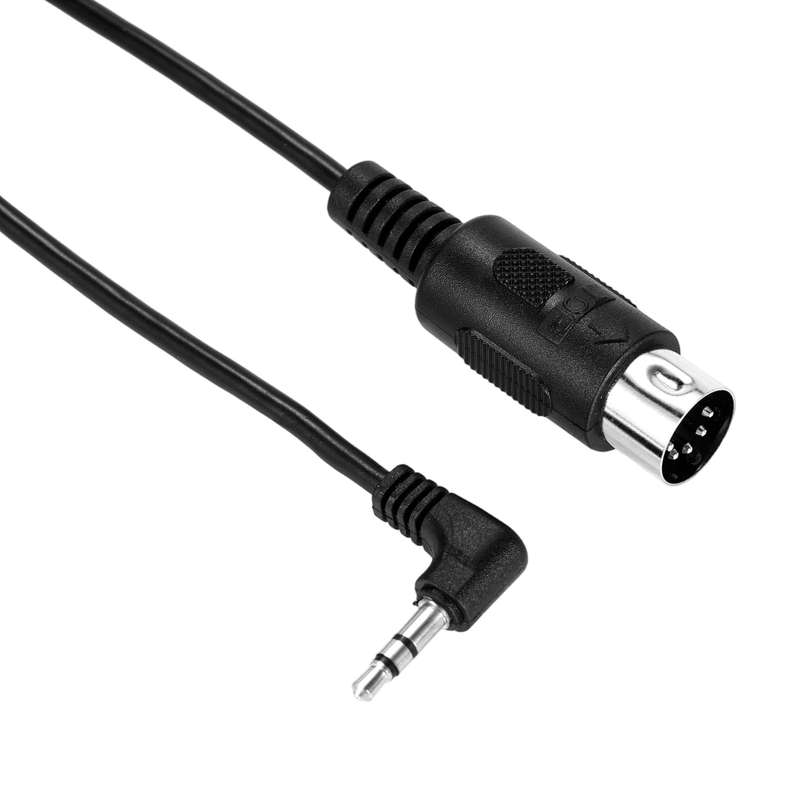 2szt Kabla MIDI Typu A z Wtykiem TRS 3,5mm i 5-Pinowym Męskim DIN, 30cm Długości Kabel TRS Wielokierunkowy z 5-Pinowym Wtykiem MIDI do Klawiatur Syntezatorów i Systemów DAW (Czarny)