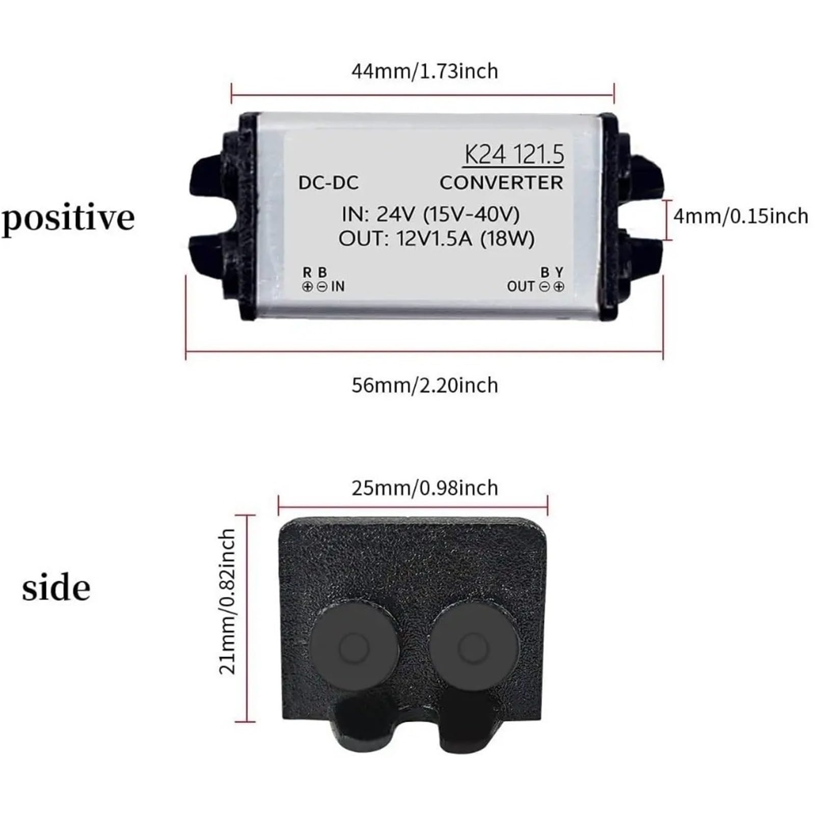 12V 24V 36V 48V 60V to 5V 3A DC DC Step Down Converter 15W Power 10-80 Volt to 5(8-50V,5V 1A)