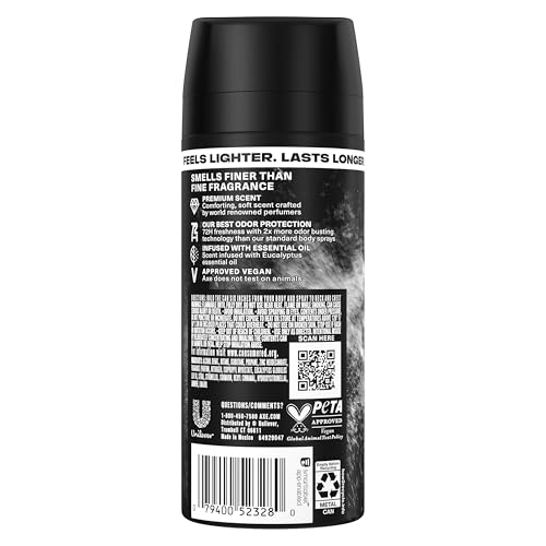 Image of AXE Fine Fragrance Collection Body Spray Pure Coconut 72 Hour Freshness Aluminum Free 2.9 oz (Pack of 2)