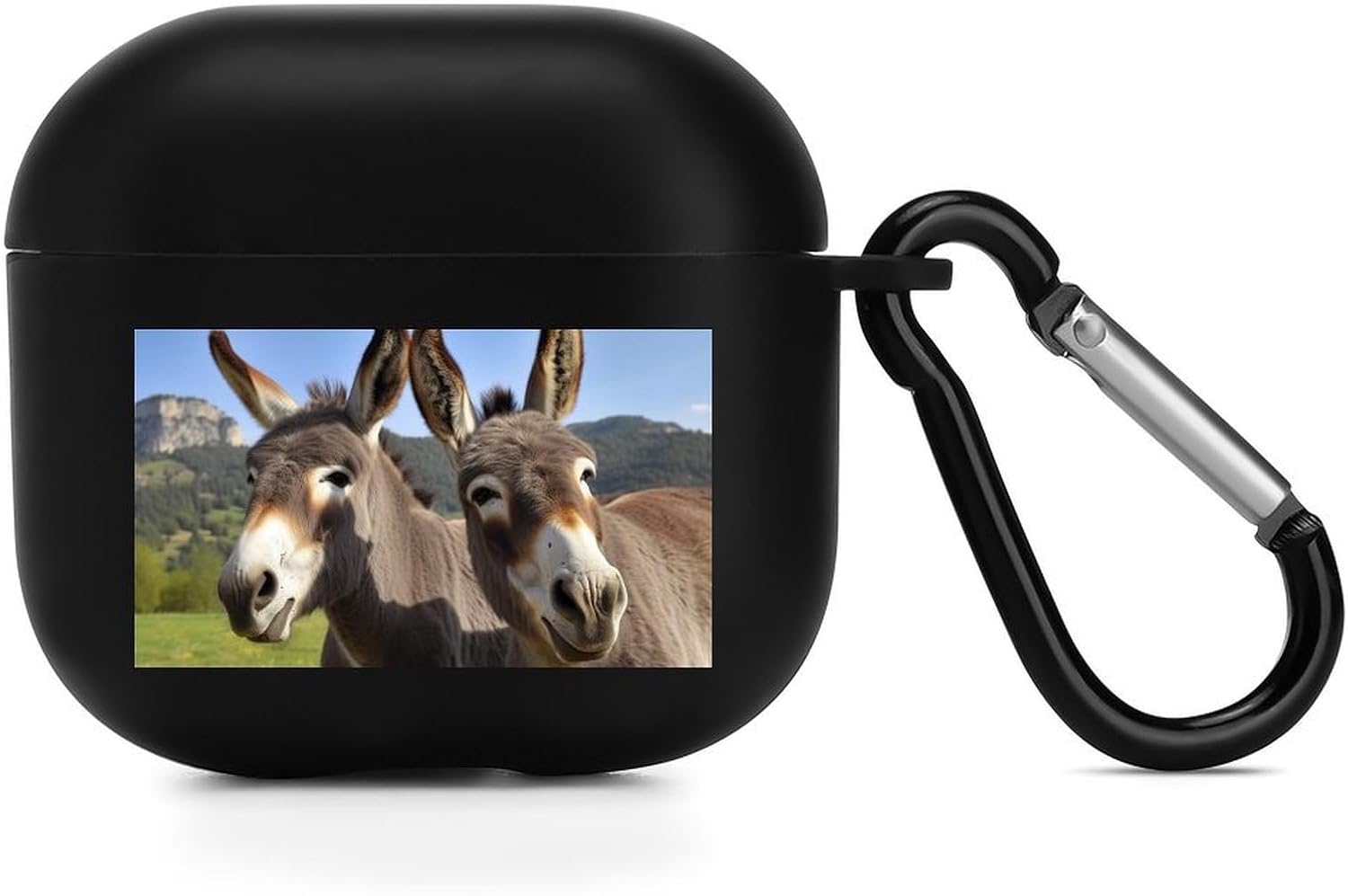 Funny Donkeys for AirPods 4 Case with Keychain Clip