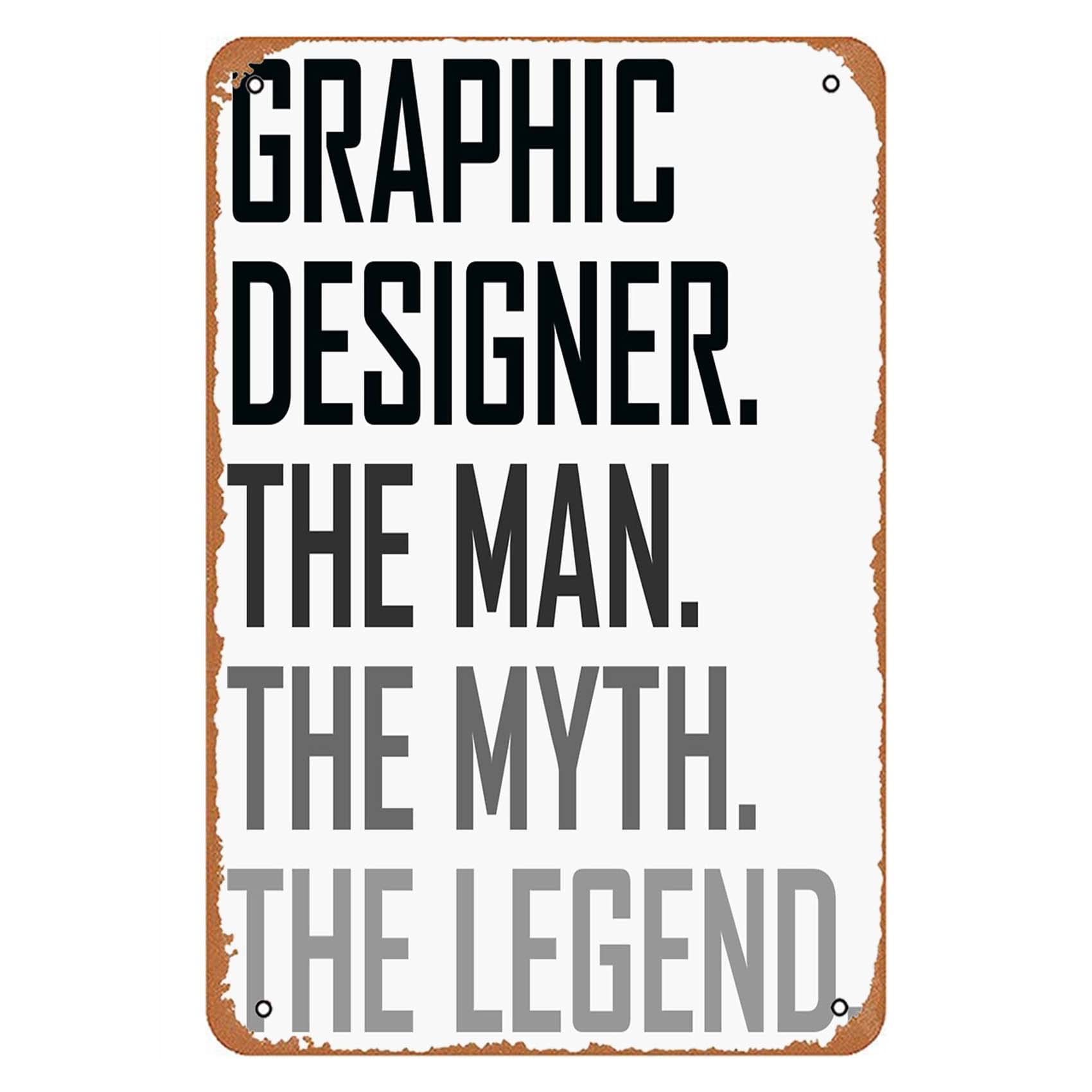 Vintage Graphic Designer The Man Profession Metal Sign 8x12 Inch Rust Bath Wall Decor Home Kitchen Bar Pub Garden Poster